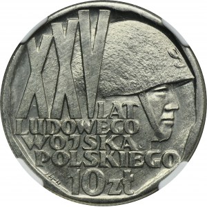 PRÓBA NIKIEL, 10 złotych 1968 XXV Lat Ludowego Wojska Polskiego - NGC MS64