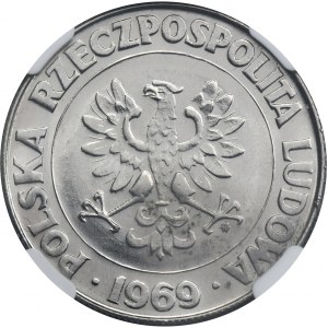 PRÓBA NIKIEL, 10 złotych 1969 25-lecie PRL - NGC MS64