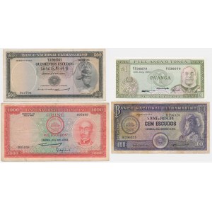 Tonga, Guinea Bisseau, 1 pa'anga, 100-1.000 escudos 1958-82 (4 pcs.)