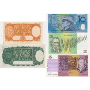 Austrália, sada 10 šilingov, 1 GBP, 2-10 USD (1941-2015)