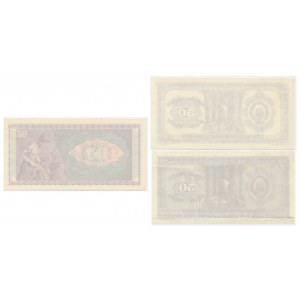 Yugoslavia, 50 Dinara 1946 - one side printed (3 pcs.)