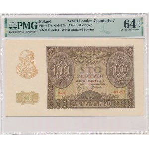 100 złotych 1940 - B - Fałszerstwo ZWZ - PMG 64 EPQ