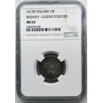 Poľské kráľovstvo, 10 fenigov 1917 - NGC MS62 - DESTRUKT