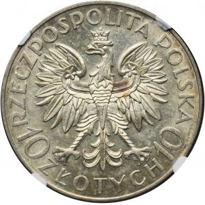 Sobieski, 10 złotych 1933 - NGC MS62