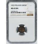 1 grosz 1923 - NGC MS65 BN