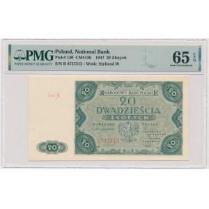 20 złotych 1947 - B - PMG 65 EPQ