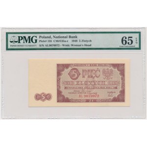 5 złotych 1948 - AŁ - PMG 65 EPQ