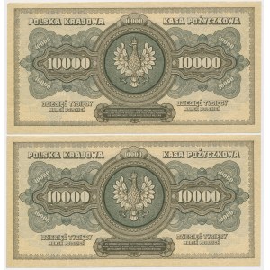 10 000 marek 1922 - H - pořadová čísla (2 kusy).