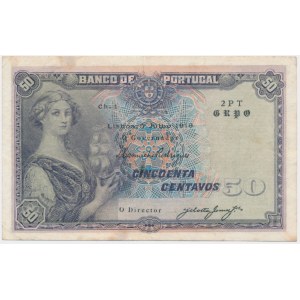 Portugalsko, 50 centov 1918