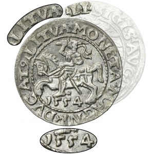 Sigismund II August, 1/2 Groschen Vilnius 1554 - RARE, LI/LITVA