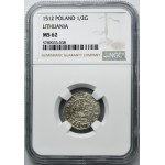 Žigmund I. Starý, polgroš Vilnius 1512 - NGC MS62