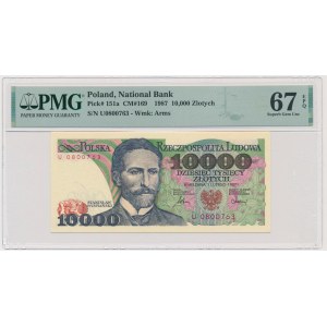 10,000 PLN 1987 - U - PMG 67 EPQ