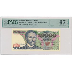 10.000 PLN 1987 - T - PMG 67 EPQ