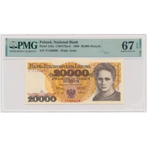 20.000 złotych 1989 - T - PMG 67 EPQ