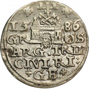 Stefan Batory, Trojka Riga 1586 - nízká koruna