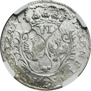 Sliezsko, pruská vláda, Fridrich II. šiesty Vroclavský 1757 B - NGC MS64