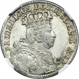 Silesia, Prussia rule, Friedrich II, 6 Groschen Breslau 1755 B - NGC MS61