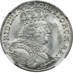 Silesia, Prussia rule, Friedrich II, 6 Groschen Breslau 1756 B - NGC MS65