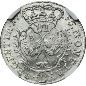 Silesia, Prussia rule, Friedrich II, 6 Groschen Breslau 1756 B - NGC MS65