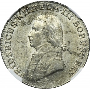 Nemecko, Pruské kráľovstvo, Fridrich Viliam III, 4 groše Berlín 1802 A - NGC MS62