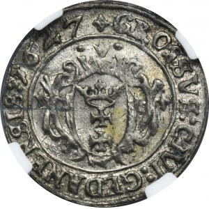 Žigmund III Vasa, groš Gdansk 1627 - NGC AU58