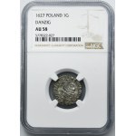 Žigmund III Vasa, groš Gdansk 1627 - NGC AU58