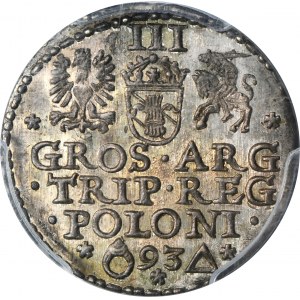 Sigismund III Vasa, 3 Groschen Marienburg 1593 - PCGS MS64
