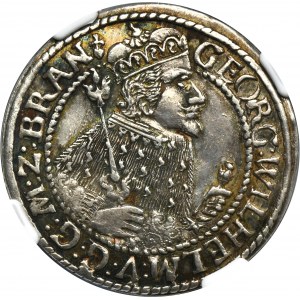 Duchy of Prussia, Georg Wilhelm, 1/4 Thaler Königsberg 1624 - NGC AU55