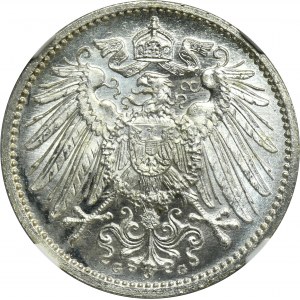 Nemecko, Pruské kráľovstvo, Wilhelm II, 1 marka Berlín 1915 A - NGC MS66