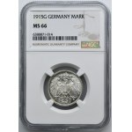 Německo, Pruské království, Vilém II., 1 marka Berlín 1915 A - NGC MS66