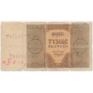 1.000 złotych 1945 - Dh - Fałszerstwo - BARDZO RZADKIE