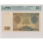 100 zloty 1941 - D - PMG 55 - perforation MUSTER