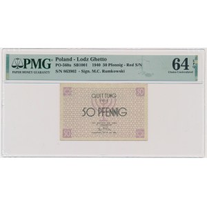 50 Pfennig 1940 - red serial number - PMG 64 EPQ