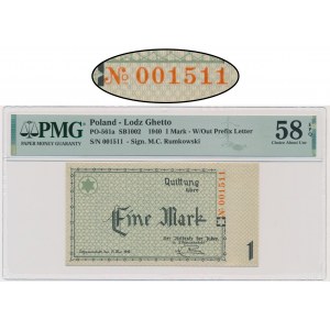 1 Mark 1940 - 6 digit series - PMG 58 EPQ - RARE