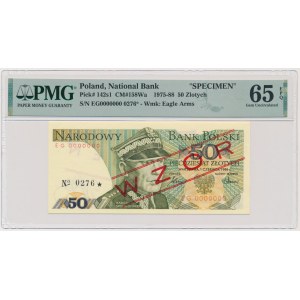 50 złotych 1986 - WZÓR - EG 0000000 - No.0276 - PMG 65 EPQ