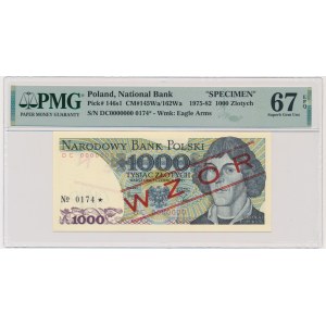 1.000 złotych 1982 - WZÓR - DC 0000000 - No. 0174 - PMG 67 EPQ