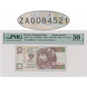 10 złotych 1994 - ZA - PMG 50 - seria zastępcza TDLR - RZADKA