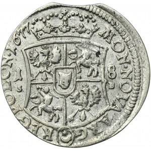 John III Sobieski, 1/4 Thaler Bromberg 1677 SB - RARE