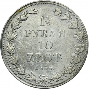 1 1/2 rubľa = 10 zlotých Varšava 1836 MW
