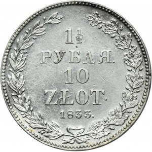 1 1/2 rublu = 10 zlatých Petrohrad 1833 НГ