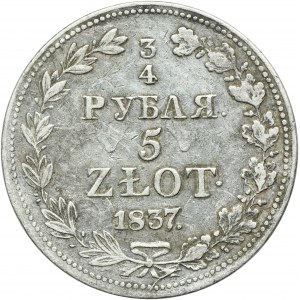 3/4 rubľa = 5 zlotých Varšava 1837 MW - SPIRIT efekt