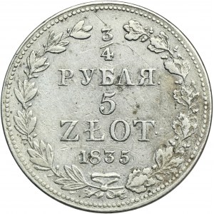 3/4 rublu = 5 zlotých Varšava 1835 MW