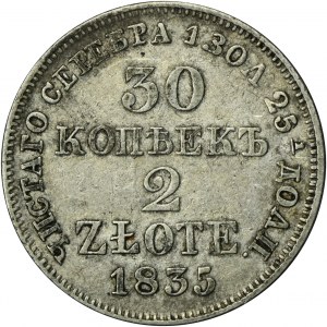 30 kopejok = 2 zloté Varšava 1835 MW