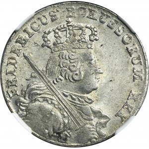 Silesia, Prussia rule, Friedrich II, 18 Groschen Breslau 1755 B - NGC MS62