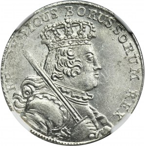 Sliezsko, pruská vláda, Fridrich II, Ort Wrocław 1756 B - NGC MS63 - DUCHOVNÝ EFEKT