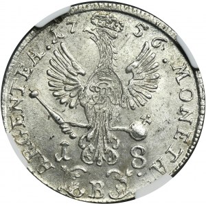 Sliezsko, pruská vláda, Fridrich II, Ort Wrocław 1756 B - NGC MS62