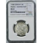 Silesia, Prussia rule, Friedrich II, 18 Groschen Breslau 1758 B - NGC MS63