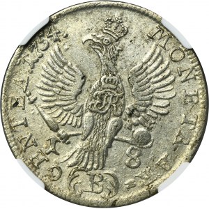 Sliezsko, pruská vláda, Fridrich II, Ort Wrocław 1754 B - NGC MS61 - ROTH, písmená V namiesto U v legende na averze