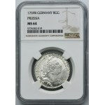 Silesia, Prussian rule, Friedrich II, 8 Gute groschen Breslau 1759 B - NGC MS64 - RARE, dot in the date