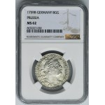 Sliezsko, pruská vláda, Fridrich II., 8 Groszy Wrocław 1759 B - NGC MS62 - vzácne, veľká deviatka v dátume